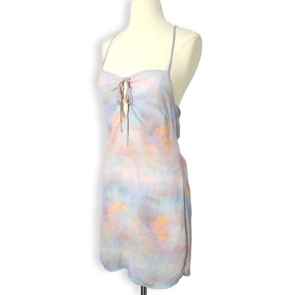Skyler & Madison "Molly" Pastel Cloud Open Back Mini Dress Size Large - Picture 2 of 15